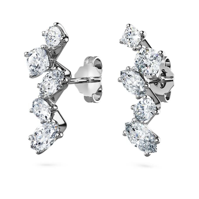 Cercei tip manșetă Galaxy cu diamante create în laborator, 1,25 carate în total, forme mixte, aur alb de 14K Cercei tip manșetă Galaxy cu diamante create în laborator, 1,25 carate în total, forme mixte, aur alb de 14K