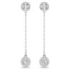 Cercei Una Angelic Drop cu tăietură rotundă, albi, placati cu rodiu Cercei Una Angelic Drop cu tăietură rotundă, albi, placati cu rodiu