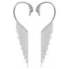 Colecția Vienna – Cercei tip cuff „Swan”, albi, placati cu ruteniu Colecția Vienna – Cercei tip cuff „Swan”, albi, placati cu ruteniu