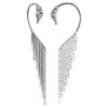 Colecția Vienna – Cercei tip cuff „Swan”, albi, placati cu ruteniu Colecția Vienna – Cercei tip cuff „Swan”, albi, placati cu ruteniu