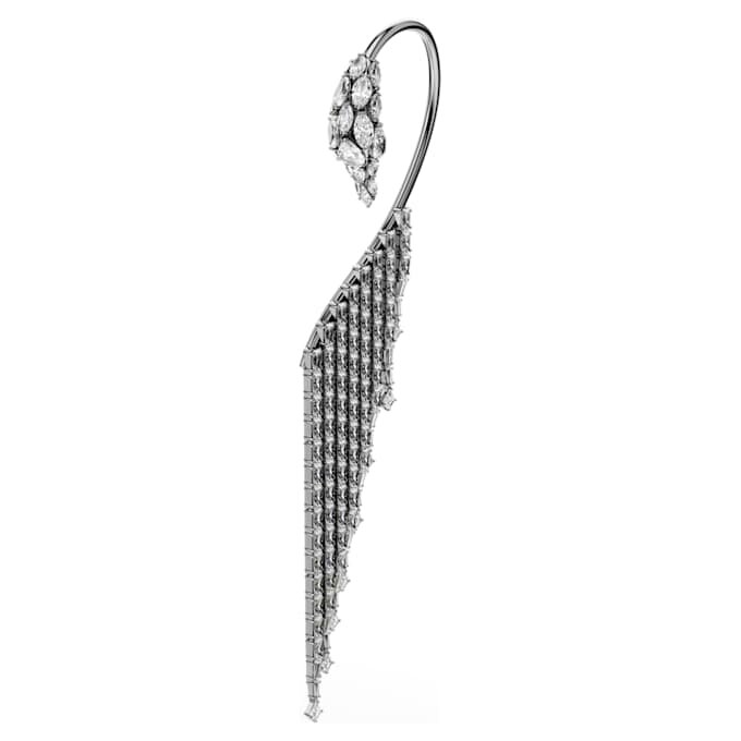 Colecția Vienna – Cercei tip cuff „Swan”, albi, placati cu ruteniu Colecția Vienna – Cercei tip cuff „Swan”, albi, placati cu ruteniu