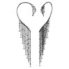 Colecția Vienna – Cercei tip cuff „Swan”, albi, placati cu ruteniu Colecția Vienna – Cercei tip cuff „Swan”, albi, placati cu ruteniu
