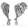 Colecția Vienna – Cercei tip „ear cuff” cu pene, albi, placati cu ruteniu Colecția Vienna – Cercei tip „ear cuff” cu pene, albi, placati cu ruteniu