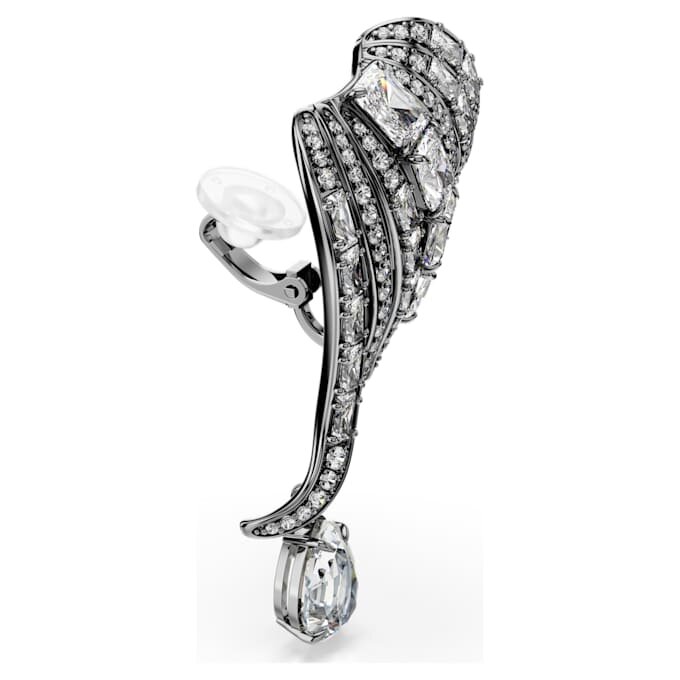 Colecția Vienna – Cercei tip „ear cuff” cu pene, albi, placati cu ruteniu Colecția Vienna – Cercei tip „ear cuff” cu pene, albi, placati cu ruteniu