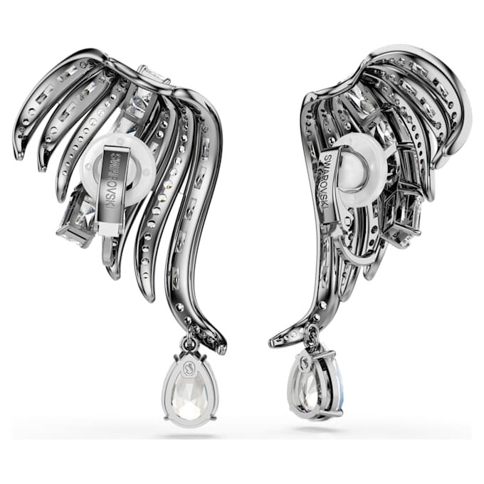 Colecția Vienna – Cercei tip „ear cuff” cu pene, albi, placati cu ruteniu Colecția Vienna – Cercei tip „ear cuff” cu pene, albi, placati cu ruteniu
