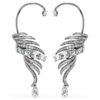 Colecția Vienna – Cercei tip „ear cuff” cu pene, mari, albi, placati cu ruteniu Colecția Vienna – Cercei tip „ear cuff” cu pene, mari, albi, placati cu ruteniu