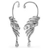 Colecția Vienna – Cercei tip „ear cuff” cu pene, mari, albi, placati cu ruteniu Colecția Vienna – Cercei tip „ear cuff” cu pene, mari, albi, placati cu ruteniu