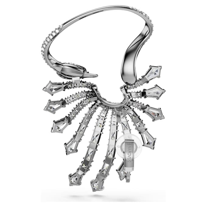 Colecția Vienna – Cercei tip „ear cuff” în formă de lebădă, albi, placati cu ruteniu Colecția Vienna – Cercei tip „ear cuff” în formă de lebădă, albi, placati cu ruteniu