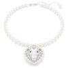 Colier Ariana Grande X Swarovski cu perle de cristal, tăietură în formă de inimă, inimă, alb, placat cu rodiu Colier Ariana Grande X Swarovski cu perle de cristal, tăietură în formă de inimă, inimă, alb, placat cu rodiu