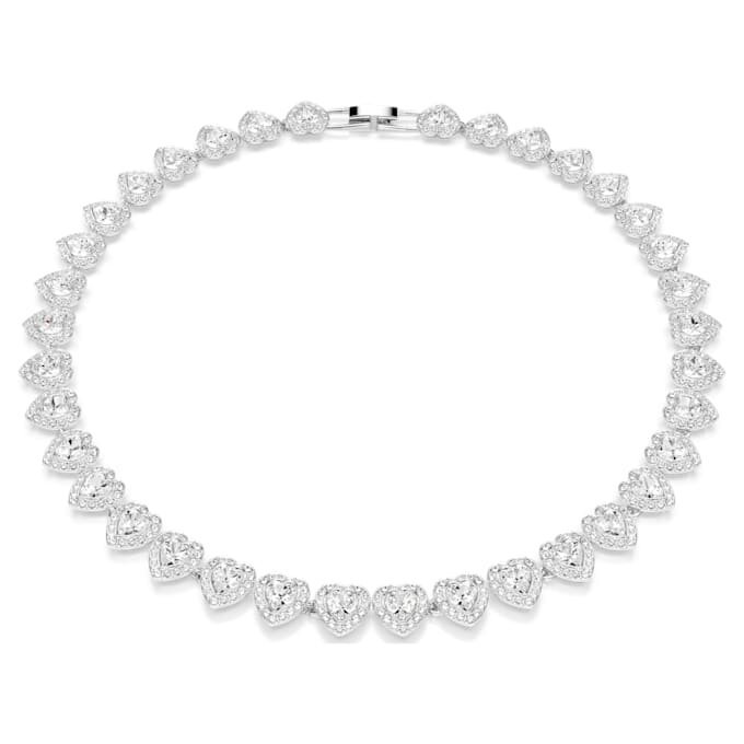 Colier Ariana Grande X Swarovski cu tăieturi mixte, inimă, alb, placat cu rodiu Colier Ariana Grande X Swarovski cu tăieturi mixte, inimă, alb, placat cu rodiu