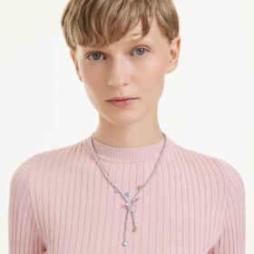 Colier Ariana Grande X Swarovski cu tăieturi mixte, libelulă, multicolor, placat cu rodiu