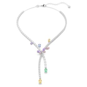 Colier Ariana Grande X Swarovski cu tăieturi mixte, libelulă, multicolor, placat cu rodiu