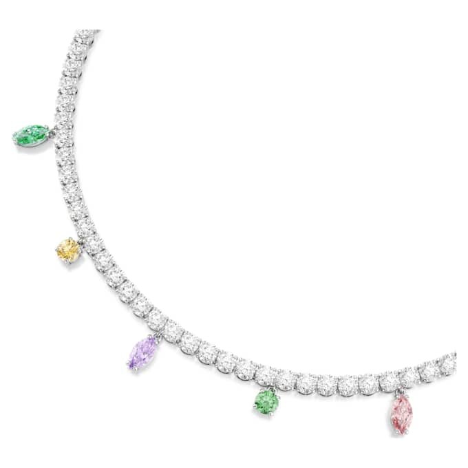Colier Ariana Grande X Swarovski cu tăieturi mixte, multicolor, placat cu rodiu Colier Ariana Grande X Swarovski cu tăieturi mixte, multicolor, placat cu rodiu