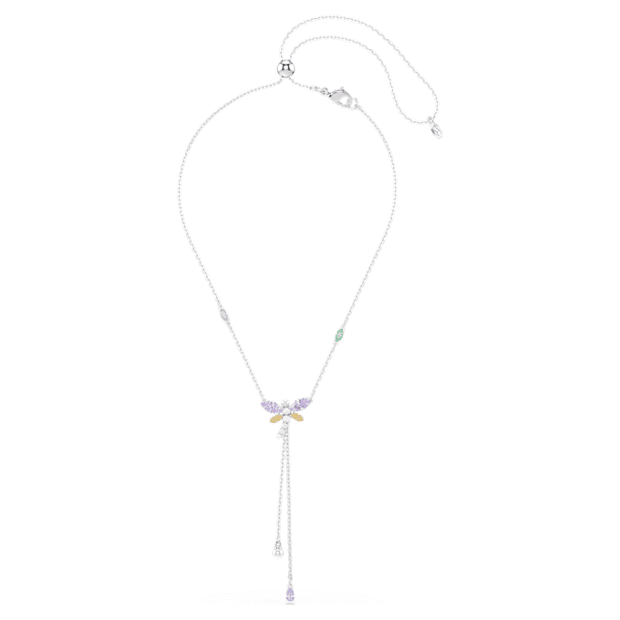 Colier Ariana Grande X Swarovski în formă de Y, tăieturi mixte, libelulă, multicolor, placat cu rodiu Colier Ariana Grande X Swarovski în formă de Y, tăieturi mixte, libelulă, multicolor, placat cu rodiu