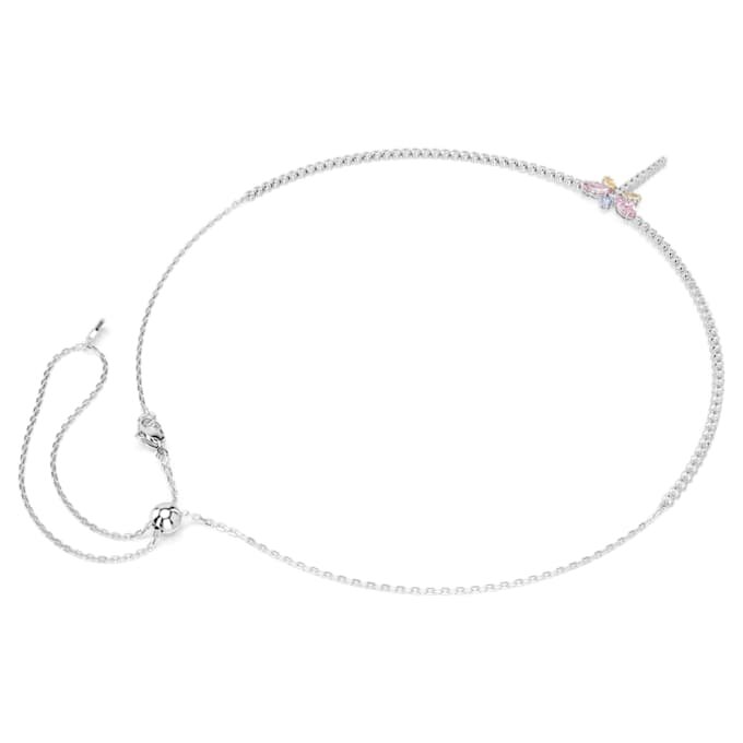 Colier Ariana Grande X Swarovski în formă de Y, tăieturi mixte, libelulă, multicolor, placat cu rodiu Colier Ariana Grande X Swarovski în formă de Y, tăieturi mixte, libelulă, multicolor, placat cu rodiu