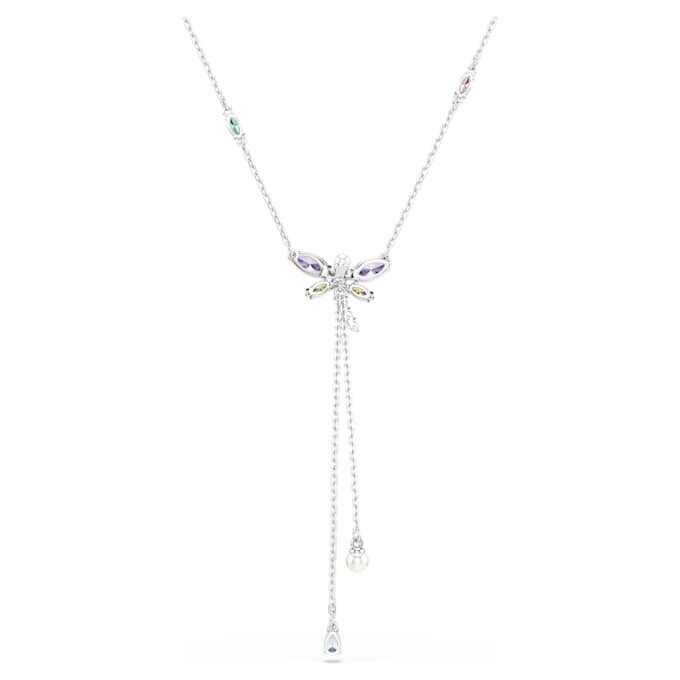 Colier Ariana Grande X Swarovski în formă de Y, tăieturi mixte, libelulă, multicolor, placat cu rodiu Colier Ariana Grande X Swarovski în formă de Y, tăieturi mixte, libelulă, multicolor, placat cu rodiu