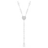 Colier Ariana Grande X Swarovski Y cu tăieturi mixte, perle de cristal, inimă, alb, placat cu rodiu Colier Ariana Grande X Swarovski Y cu tăieturi mixte, perle de cristal, inimă, alb, placat cu rodiu