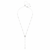 Colier Ariana Grande X Swarovski Y cu tăieturi mixte, perle de cristal, inimă, alb, placat cu rodiu Colier Ariana Grande X Swarovski Y cu tăieturi mixte, perle de cristal, inimă, alb, placat cu rodiu