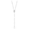 Colier Ariana Grande X Swarovski Y cu tăieturi mixte, perle de cristal, inimă, alb, placat cu rodiu Colier Ariana Grande X Swarovski Y cu tăieturi mixte, perle de cristal, inimă, alb, placat cu rodiu