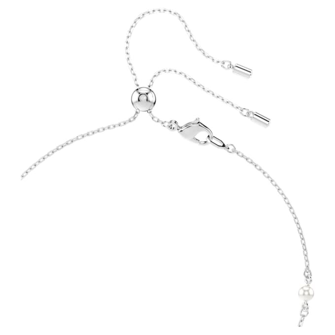 Colier Ariana Grande X Swarovski Y cu tăieturi mixte, perle de cristal, inimă, alb, placat cu rodiu Colier Ariana Grande X Swarovski Y cu tăieturi mixte, perle de cristal, inimă, alb, placat cu rodiu