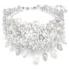 Colier Constella cu perle de cristal, tăietură rotundă, alb, placat cu rodiu Colier Constella cu perle de cristal, tăietură rotundă, alb, placat cu rodiu