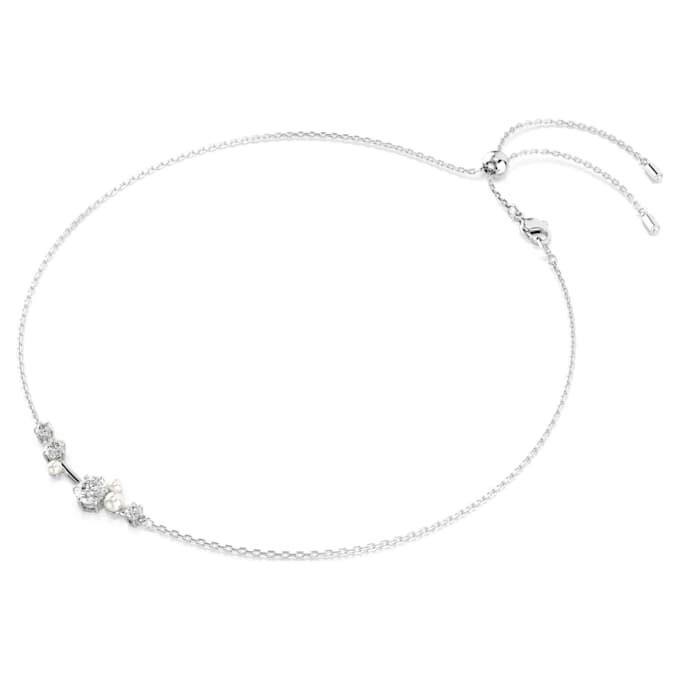 Colier Constella cu perle de cristal, tăieturi rotunde, alb, placat cu rodiu Colier Constella cu perle de cristal, tăieturi rotunde, alb, placat cu rodiu