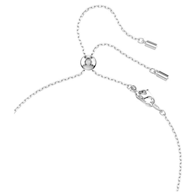 Colier Constella Y cu perle de cristal, tăieturi rotunde, alb, placat cu rodiu Colier Constella Y cu perle de cristal, tăieturi rotunde, alb, placat cu rodiu