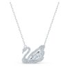 Colier cu lebădă „Dancing Swan”, alb, placat cu rodiu Colier cu lebădă „Dancing Swan”, alb, placat cu rodiu