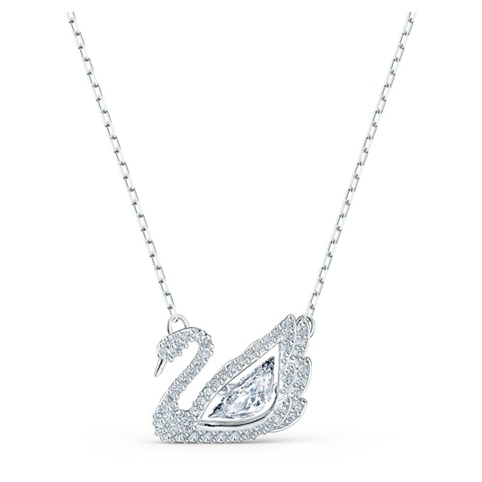 Colier cu lebădă „Dancing Swan”, alb, placat cu rodiu Colier cu lebădă „Dancing Swan”, alb, placat cu rodiu