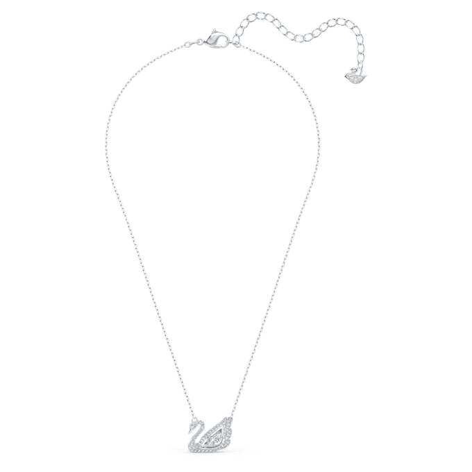 Colier cu lebădă „Dancing Swan”, alb, placat cu rodiu Colier cu lebădă „Dancing Swan”, alb, placat cu rodiu