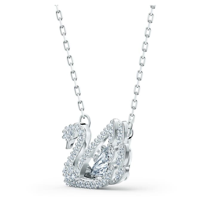 Colier cu lebădă „Dancing Swan”, alb, placat cu rodiu Colier cu lebădă „Dancing Swan”, alb, placat cu rodiu