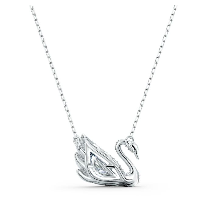 Colier cu lebădă „Dancing Swan”, alb, placat cu rodiu Colier cu lebădă „Dancing Swan”, alb, placat cu rodiu