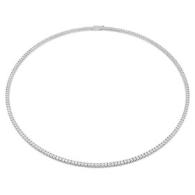 Colier Eternity Tennis cu diamante create în laborator, 7 Ct Tw, formă rotundă, aur alb de 14K Colier Eternity Tennis cu diamante create în laborator, 7 Ct Tw, formă rotundă, aur alb de 14K