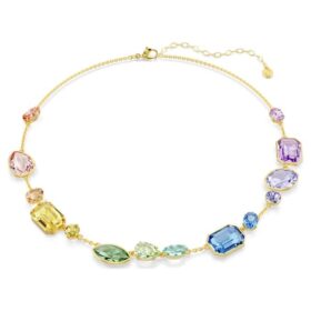 Colier Gema cu tăieturi mixte, multicolor, placat cu aur Colier Gema cu tăieturi mixte, multicolor, placat cu aur