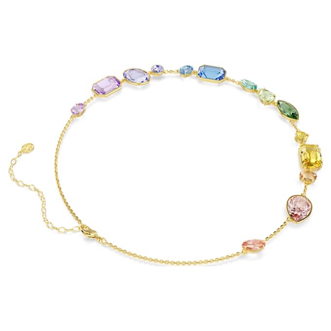 Colier Gema cu tăieturi mixte, multicolor, placat cu aur Colier Gema cu tăieturi mixte, multicolor, placat cu aur