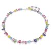 Colier Gema cu tăieturi mixte, multicolor, placat cu rodiu Colier Gema cu tăieturi mixte, multicolor, placat cu rodiu