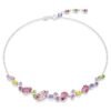 Colier Gema cu tăieturi mixte, multicolor, placat cu rodiu Colier Gema cu tăieturi mixte, multicolor, placat cu rodiu