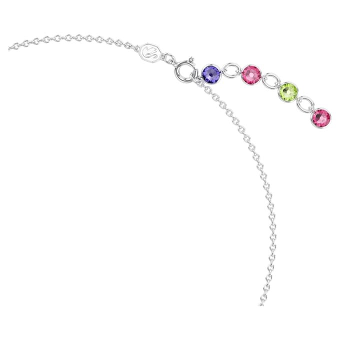 Colier Gema cu tăieturi mixte, multicolor, placat cu rodiu Colier Gema cu tăieturi mixte, multicolor, placat cu rodiu