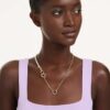 Colier Idyllia cu perle de cristal, alb, placat cu aur Colier Idyllia cu perle de cristal, alb, placat cu aur