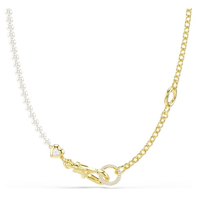 Colier Idyllia cu perle de cristal, alb, placat cu aur Colier Idyllia cu perle de cristal, alb, placat cu aur