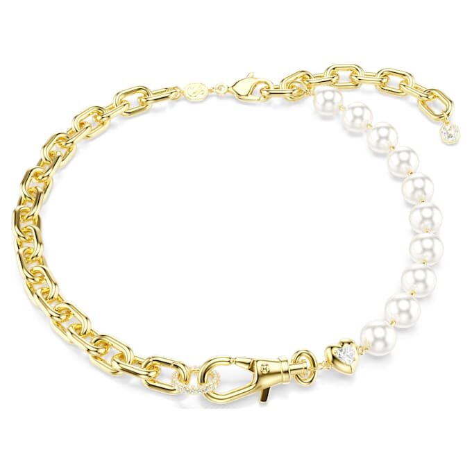 Colier Idyllia cu perle de cristal, alb, placat cu aur Colier Idyllia cu perle de cristal, alb, placat cu aur