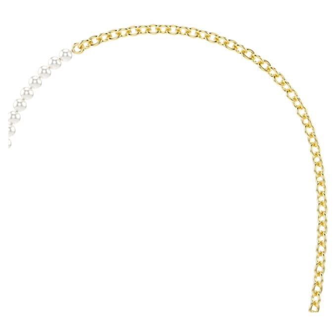 Colier Idyllia cu perle de cristal, alb, placat cu aur Colier Idyllia cu perle de cristal, alb, placat cu aur