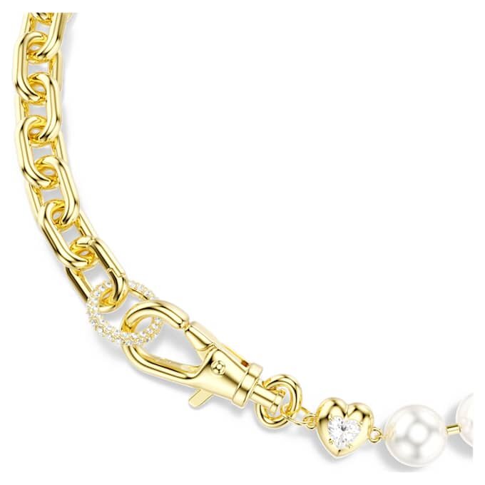 Colier Idyllia cu perle de cristal, alb, placat cu aur Colier Idyllia cu perle de cristal, alb, placat cu aur