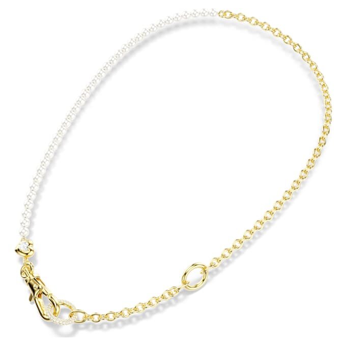 Colier Idyllia cu perle de cristal, alb, placat cu aur Colier Idyllia cu perle de cristal, alb, placat cu aur
