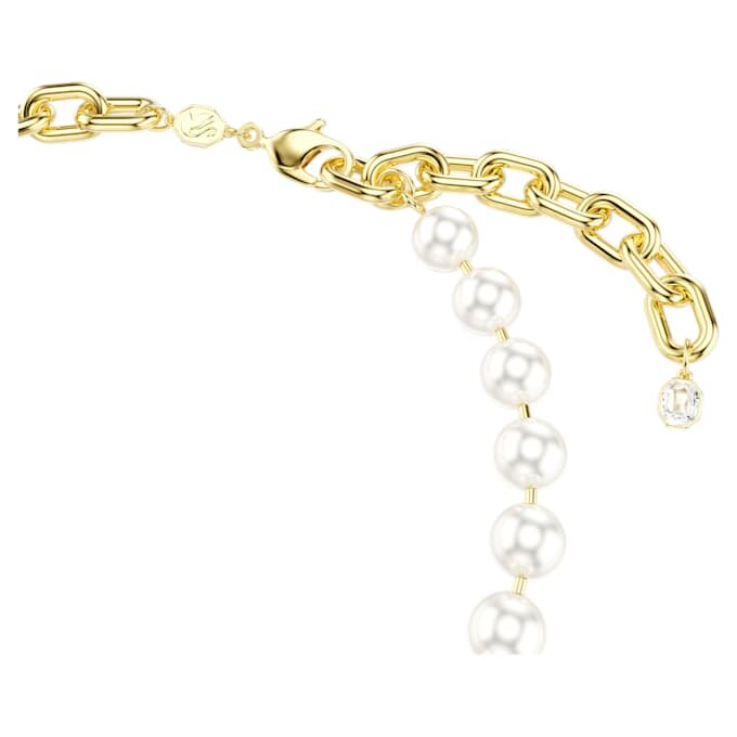 Colier Idyllia cu perle de cristal, alb, placat cu aur Colier Idyllia cu perle de cristal, alb, placat cu aur