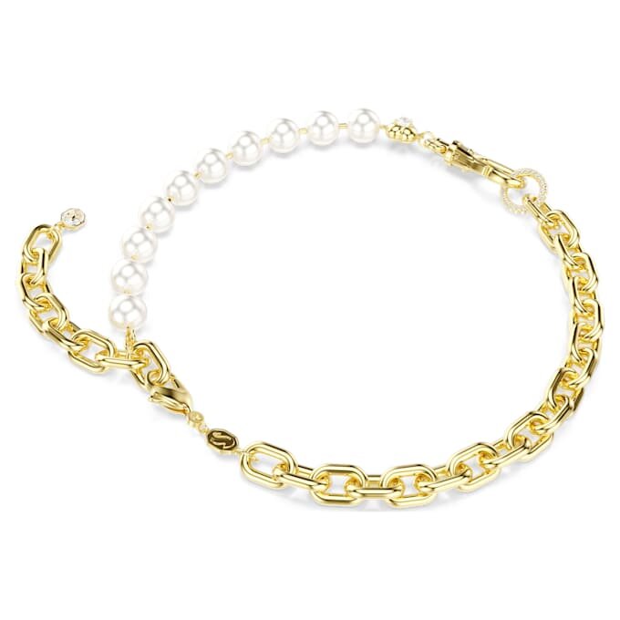 Colier Idyllia cu perle de cristal, alb, placat cu aur Colier Idyllia cu perle de cristal, alb, placat cu aur