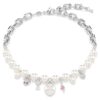 Colier Idyllia cu perle de cristal, tăieturi mixte, alb, placat cu rodiu Colier Idyllia cu perle de cristal, tăieturi mixte, alb, placat cu rodiu