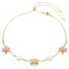 Colier Idyllia cu perle de cristal, tăieturi mixte, flori, multicolor, placat cu ton auriu Colier Idyllia cu perle de cristal, tăieturi mixte, flori, multicolor, placat cu ton auriu
