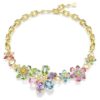 Colier Idyllia cu tăieturi mixte, flori, multicolor, placat cu aur Colier Idyllia cu tăieturi mixte, flori, multicolor, placat cu aur