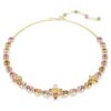Colier Idyllia cu tăieturi mixte, flori, multicolor, placat cu aur Colier Idyllia cu tăieturi mixte, flori, multicolor, placat cu aur